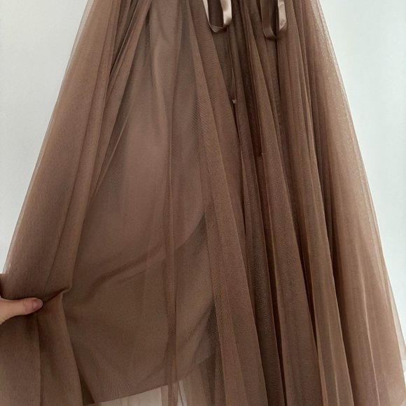 Dreamy chocolate midi length tulle skirt - Picture 6 of 7